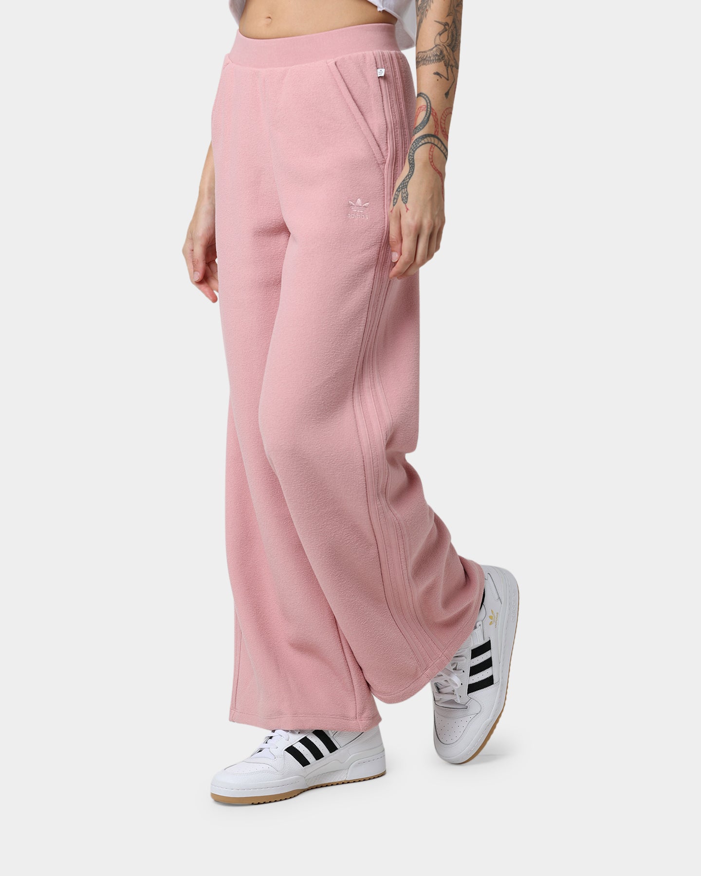 Adidas Women's Wide Leg Lounge Pants - Wonder Mauve Color - Comfortable Stretchy Joggers for Yoga, Running & Casual Wear