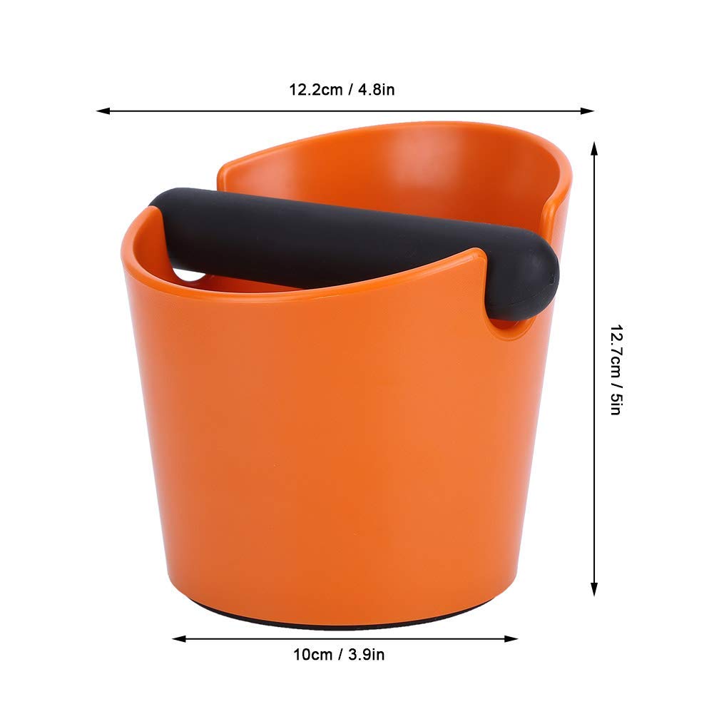 Portable ABS Coffee Knock Box with Non-Slip Base - Durable Coffee Grounds Bin for Home & Coffee Shops - Perfect for Espresso Machines & Barista Workstations (Orange)