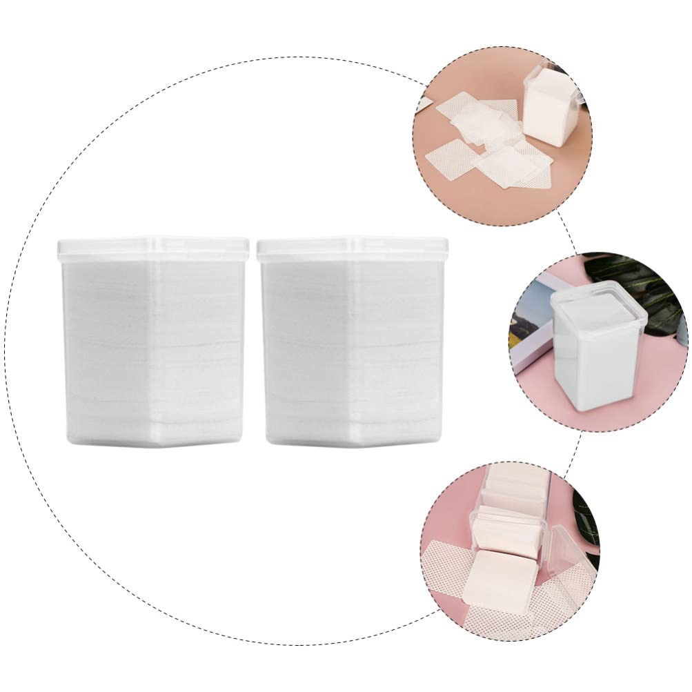 2 Pack Nail Polish Remover Wipes & Eyelash Glue Cleaning Pads - Gentle Non-Woven Cotton Cloths for Nail Care & Lash Extension Maintenance - Perfect for Salon, Home Use & Travel Beauty Essentials