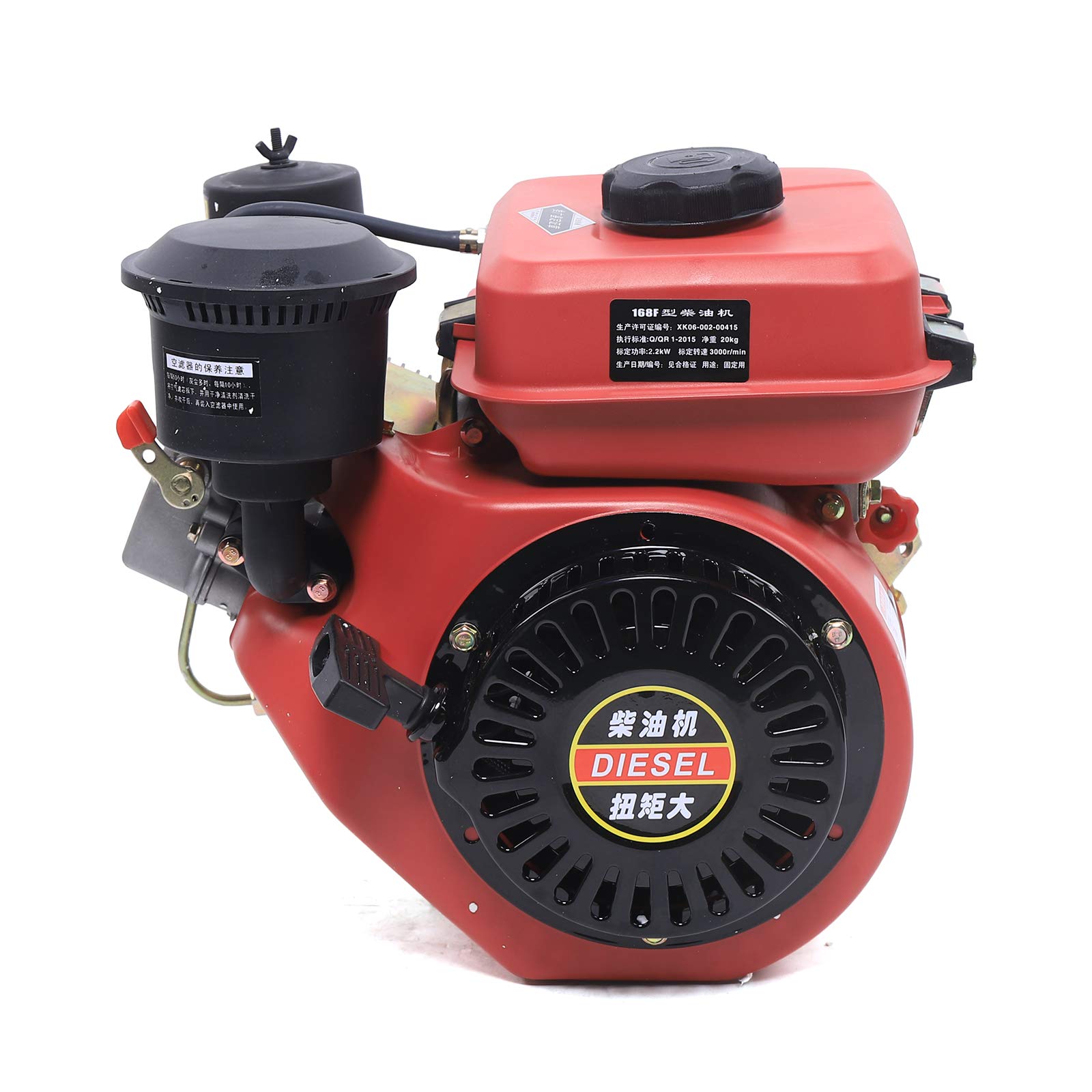 196CC 4-Stroke Air-Cooled Single Cylinder Gasoline Engine with Recoil Starter - Compatible with Micro Tillers, Lawn Mowers & Brush Cutters - Ideal for Small Farm Equipment, Landscaping & Gardening Tools