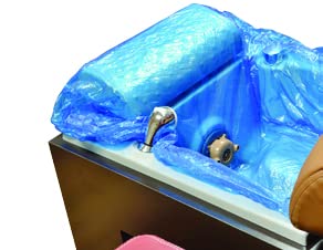 ANS Ocean Econo Disposable Pedicure Spa Sink Liners - 800 Count Blue - Hygienic Salon Foot Bath Covers for Professional Nail Care & Spa Treatments