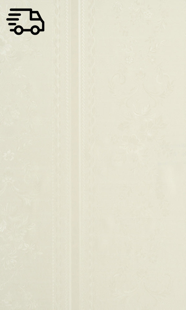 Floral Stripe Wallpaper R7265 - Cream Color Peel and Stick Wallpaper for Bedroom, Living Room & Home Decor | Easy to Install & Removable