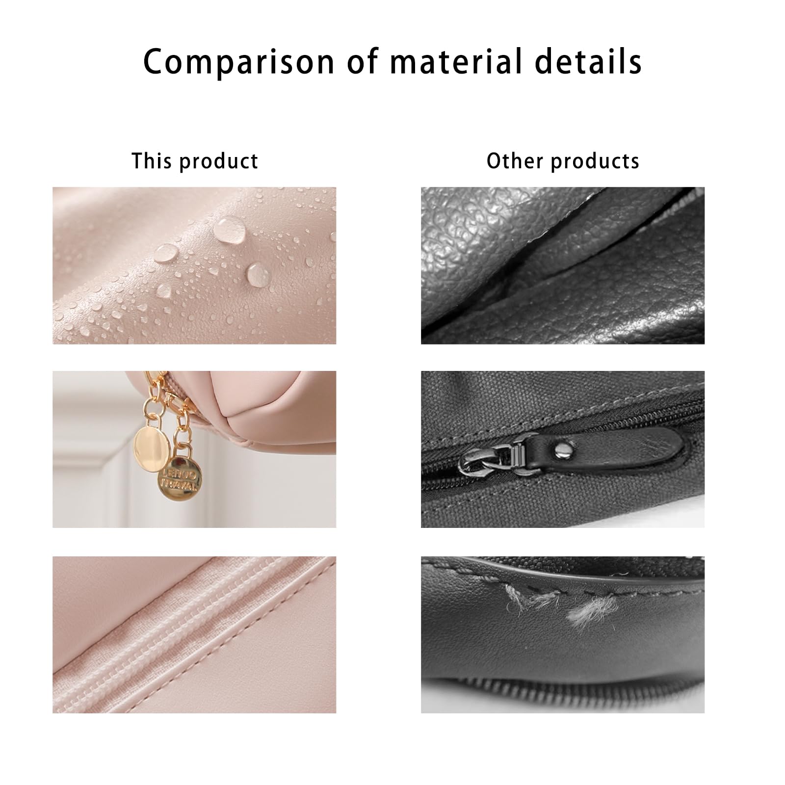 Waterproof PU Leather Travel Makeup Bag for Women - Portable Cosmetic Organizer with Handle & Divider - Pink | Perfect for Vacation, Gym & Daily Essentials Storage