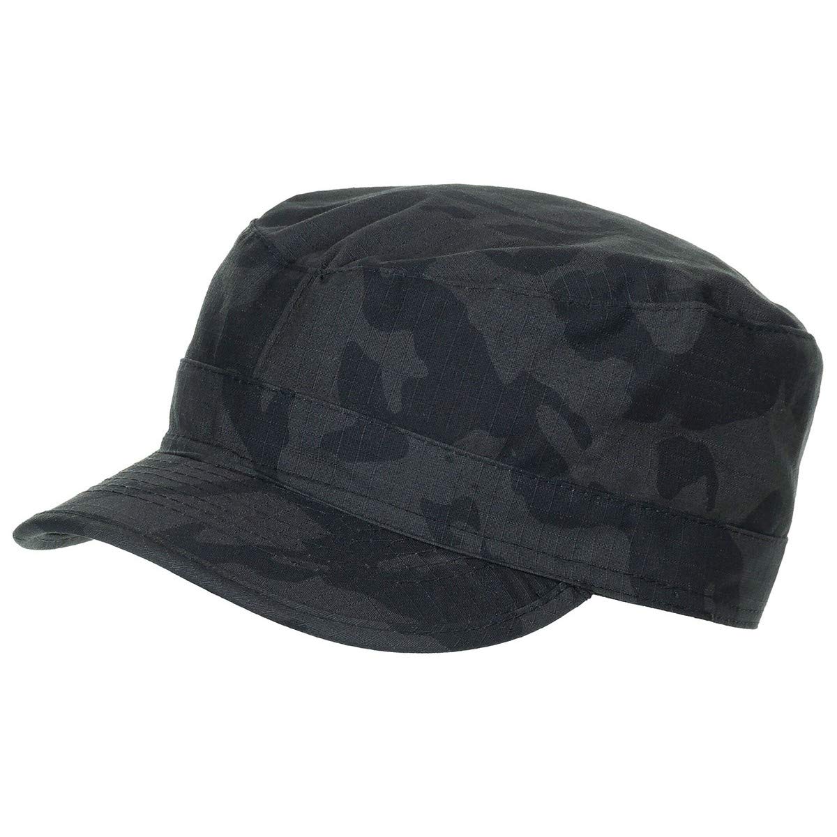 MFH Men's Ripstop BDU Field Cap - Military Tactical Hat in Night Camo for Outdoor Hunting, Hiking & Airsoft Activities