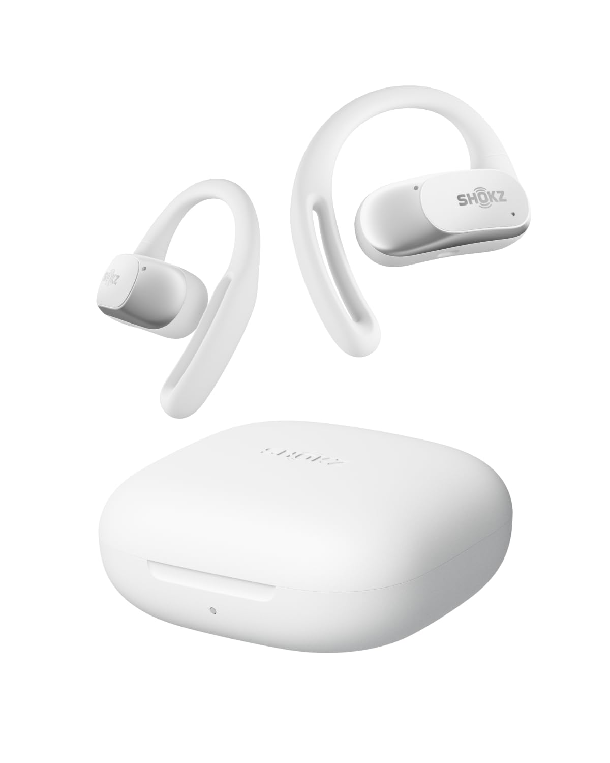 SHOKZ OpenFit Air Open-Ear Bluetooth Headphones - True Wireless Earbuds with Secure Earhooks, IPX4 Water Resistant, Comfortable for Running, Workouts & Daily Use (White)