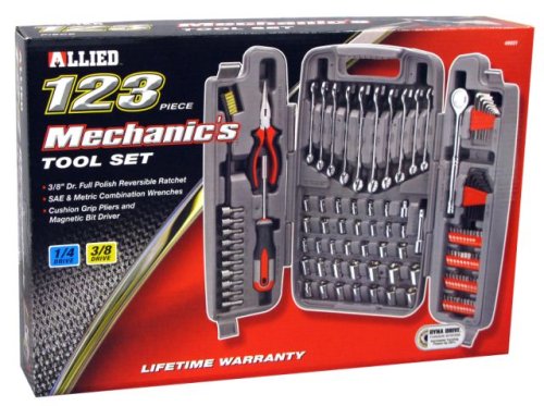 Allied Tools 49051 123-Piece Mechanics Tool Set - Complete Automotive Repair Kit for Cars, Trucks & Motorcycles | Professional-Grade Hand Tools for DIY & Home Garage Use