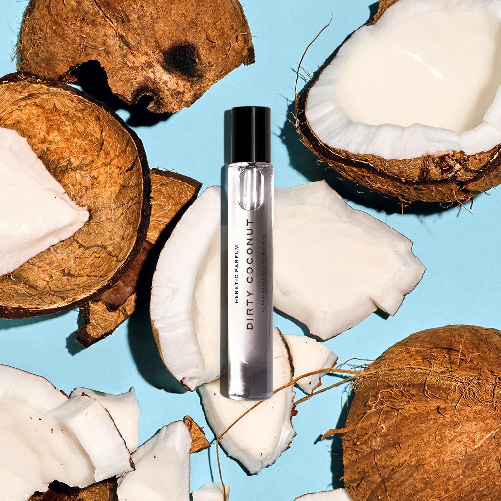 Organic Dirty Coconut Rollerball Perfume - Natural Vegan Fragrance for Women & Men - Perfect for Travel, Work & Everyday Use