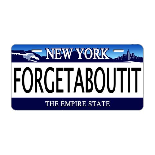 New York Empire State 'Forget About It' Metal License Plate - 6