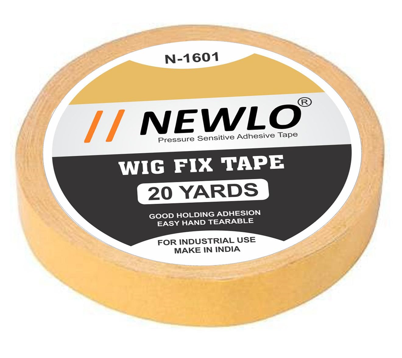 NEWLO Premium Double-Sided Waterproof Cloth Tape for Hair Wigs - 25m Yellow Adhesive | Secure Wig Attachment, Costume & DIY Projects