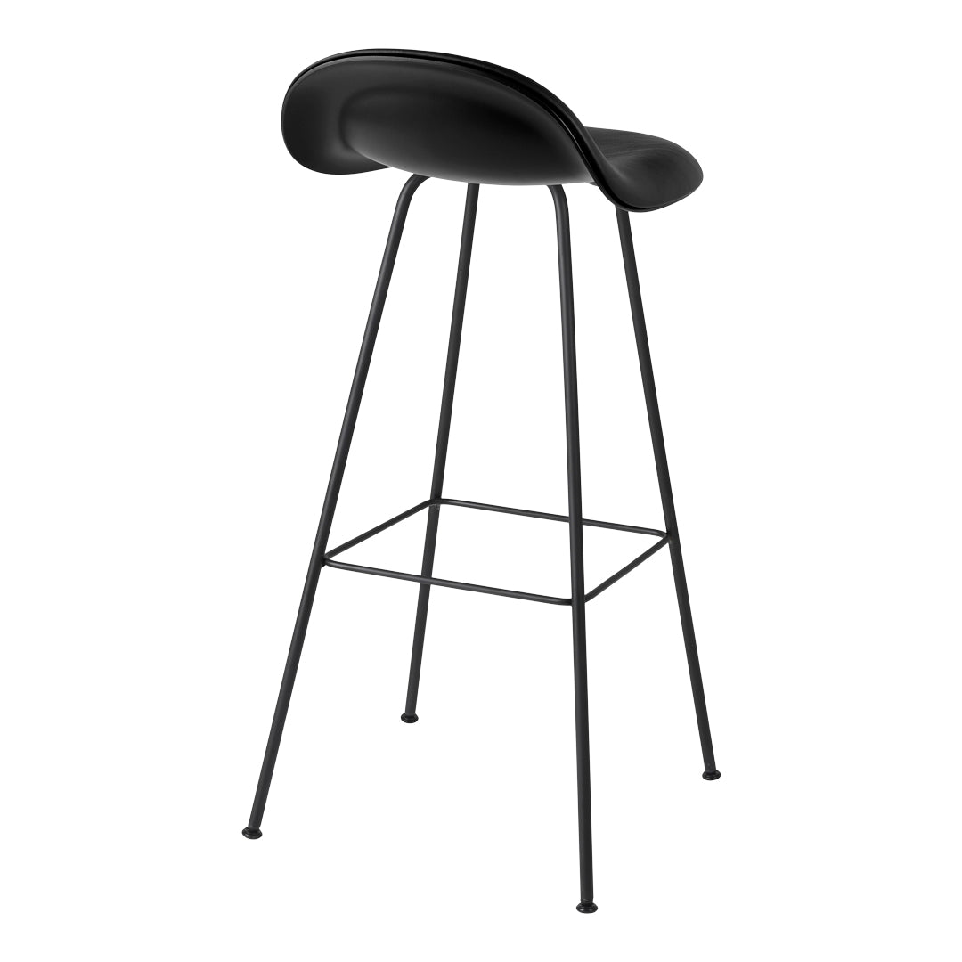 Gubi 3D Bar Stool - Fully Upholstered Modern Bar Chair with Center Base - Perfect for Kitchen Islands, Home Bars & Contemporary Dining Areas