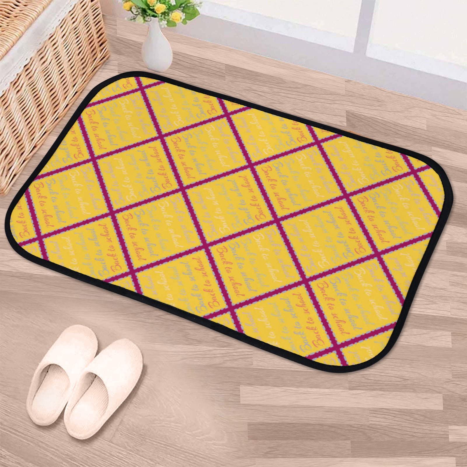 Soft Non-Slip Washable Foam Area Rugs - Diamond Lattice Pattern Kitchen & Bathroom Rug - 23.6x15.7 Inch Indoor/Outdoor Floor Mat for Home Decor - Perfect for Kitchen, Bathroom, Living Room, and Entryway