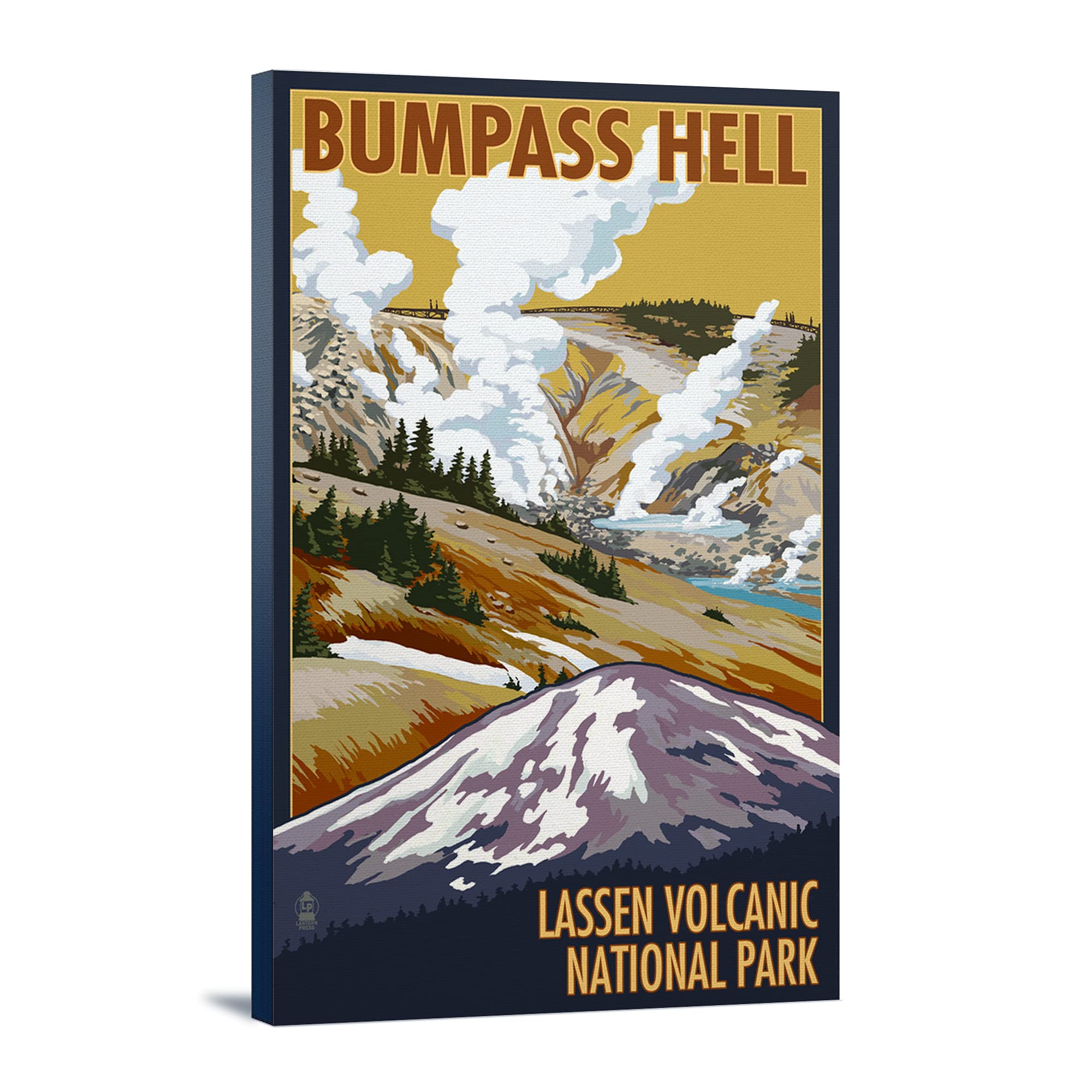 Lantern Press Lassen Volcanic National Park California Bumpass Hell Wall Art - 12x18 Wrapped Canvas Print for Home & Office Decor - Perfect for Living Room, Bedroom or Gift