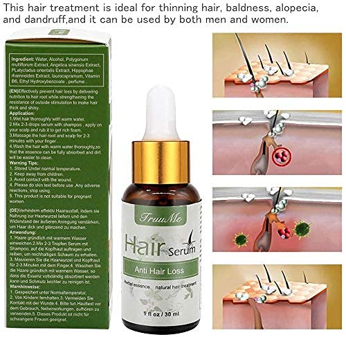 Natural Herbal Hair Regrowth Serum for Thinning Hair - Anti Hair Loss Treatment for Fast Growth & Thickening - Best for Men & Women - Use Daily for Fuller, Healthier Hair (Home & Salon Use)