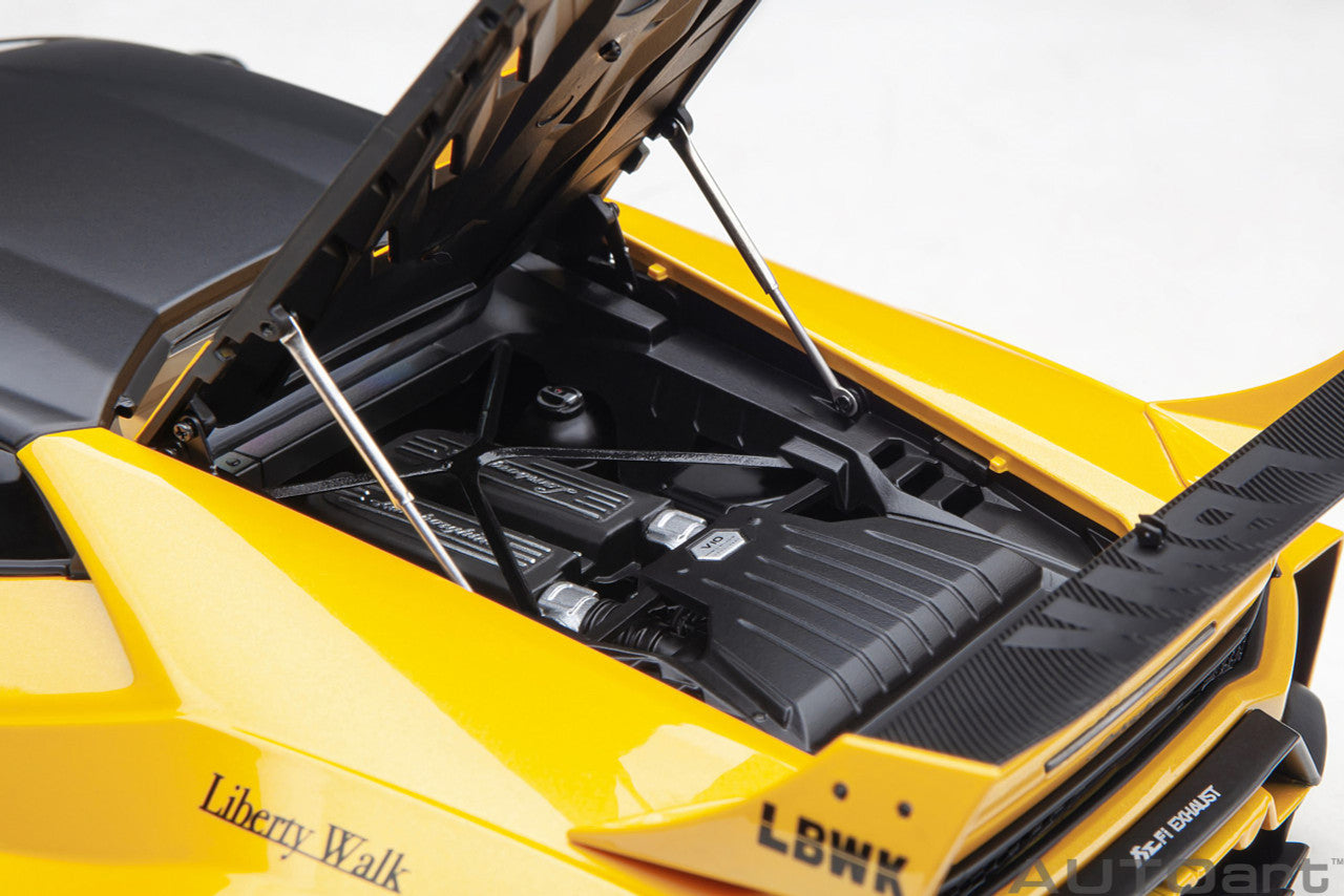 AUTOart 1:18 Scale Lamborghini Huracan GT LBWK Silhouette Works Diecast Model Car - Metallic Yellow - Collectible Display & Racing Simulation for Car Enthusiasts
