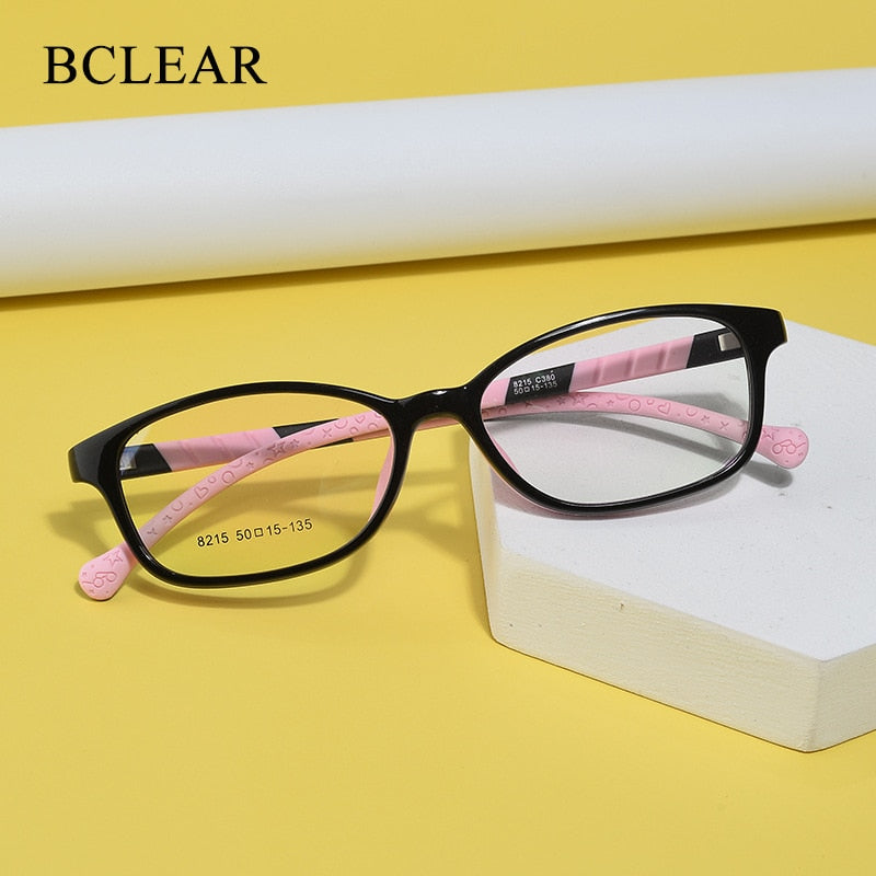 Bclear Kids Oval Full Rim TR90 Titanium Frame Eyeglasses 8215 - Lightweight & Durable Glasses for School, Reading & Daily Wear
