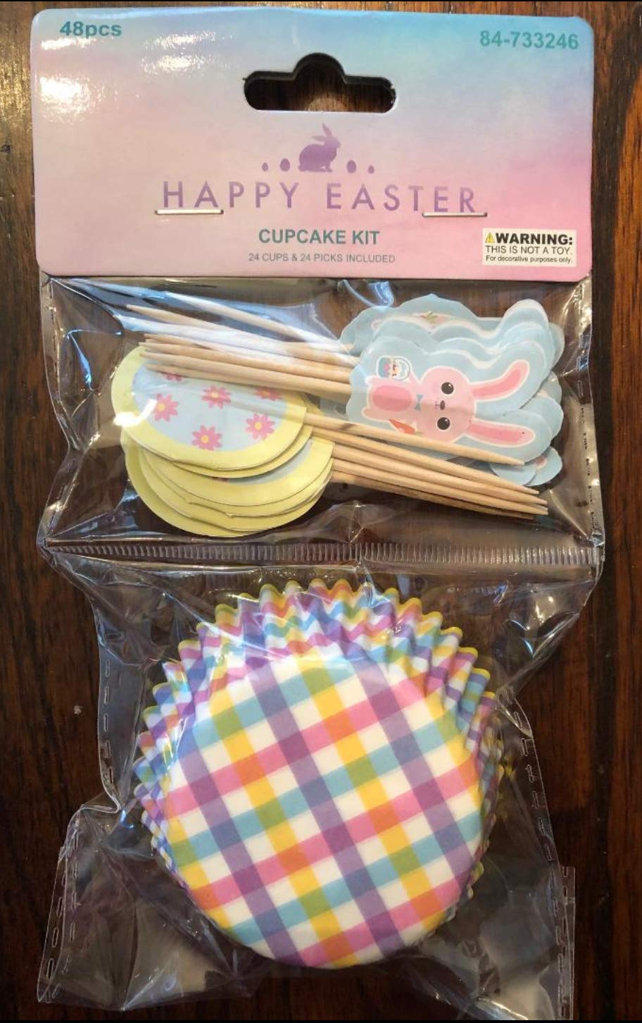 24-Piece Easter Bunny Rabbit Cupcake Toppers & Wrappers Set - Perfect for Easter Party Decorations, Spring Celebrations & DIY Dessert Displays