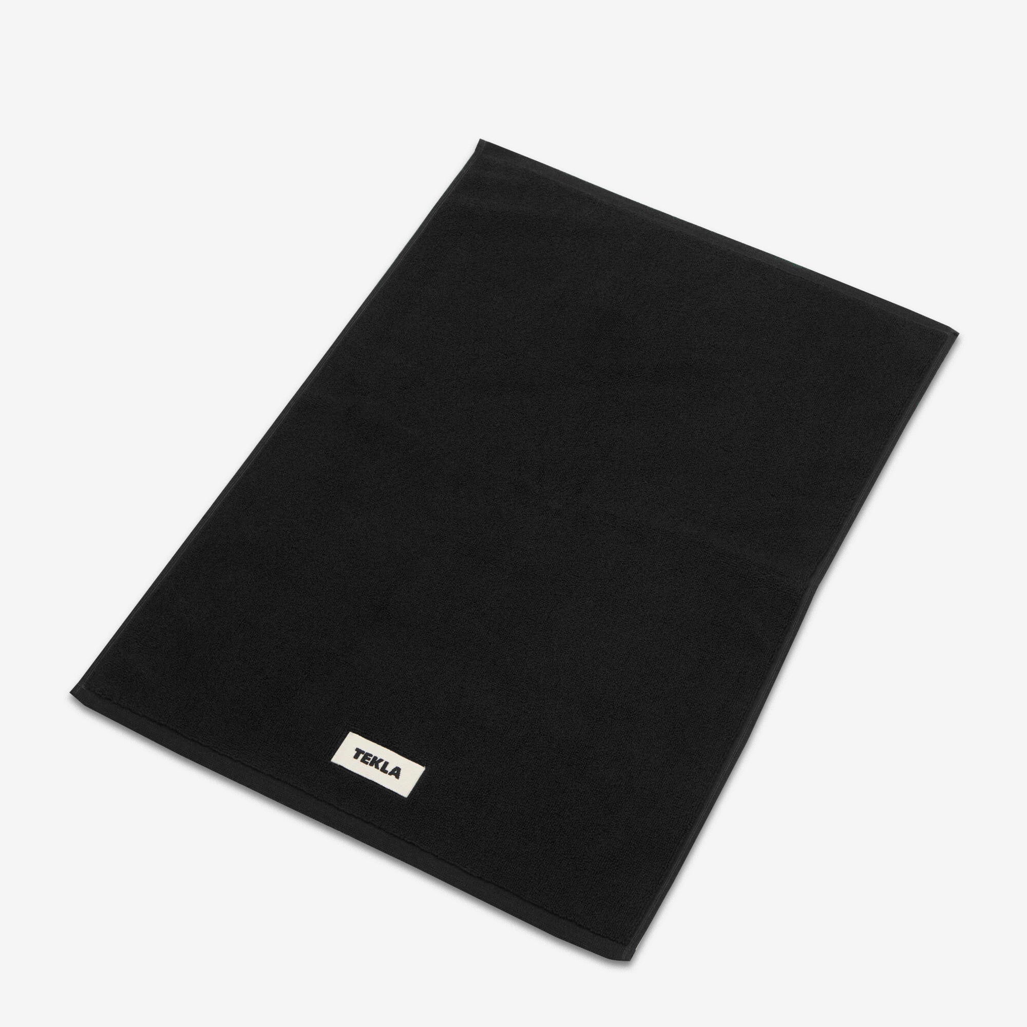 Non-Slip Solid Black Bath Mat - Super Absorbent & Quick Dry Bathroom Rug for Shower, Tub & Floor - Soft & Comfortable for Home, Spa & Hotel Use
