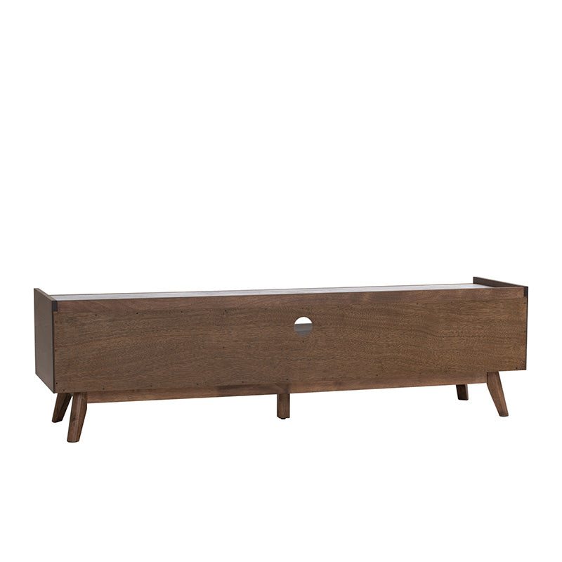 BREDA 180cm Walnut Entertainment TV Stand - Modern TV Console for Living Room, Bedroom & Home Theater