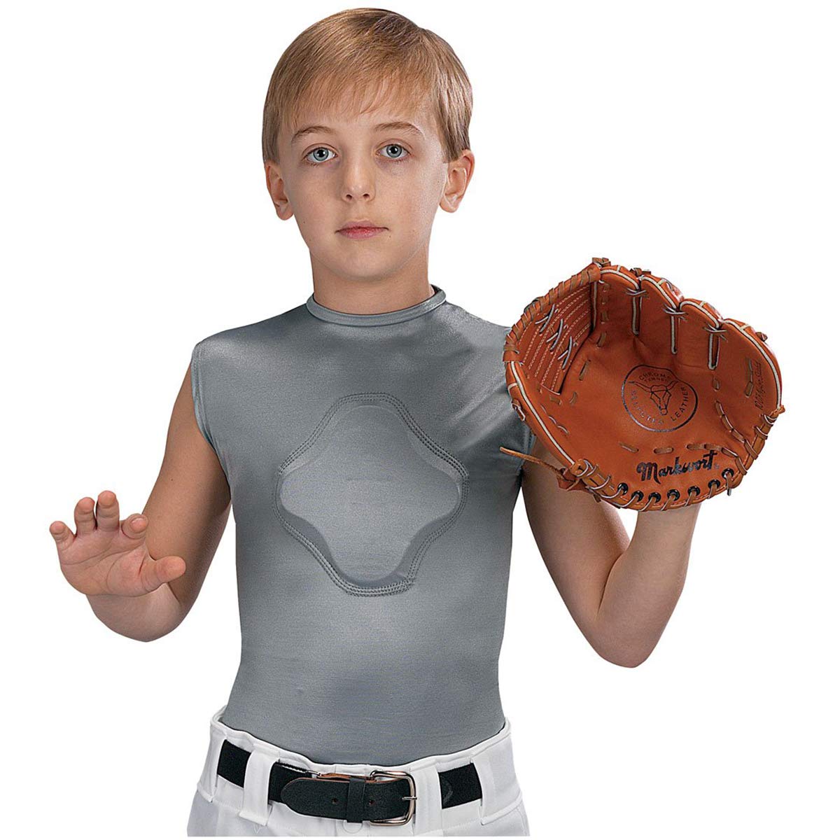 Markwort Youth Compression Shirt for Sports & Injury Recovery - Breathable Athletic Shirt for Kids & Teens - White Performance Wear for Basketball, Soccer & Post-Workout - Ideal for Training, Gym & Physical Therapy - Perfect for Active Lifestyles, Sports Practice & Recovery Sessions - Great for School PE, Weekend Games & Rehabilitation Exercises