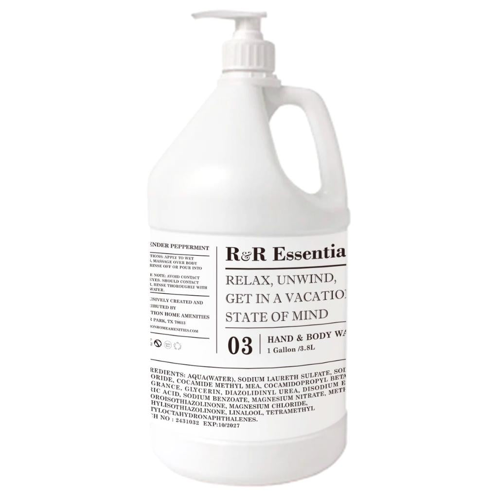 R&R Essentials Lavender & Mint Hand and Body Wash Refill - Hydrating & Soothing for Dry Skin - Perfect for Bathroom, Spa, and Travel Use