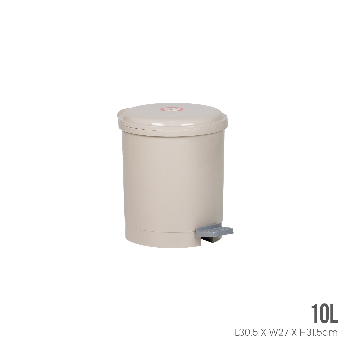 10L Step Trash Can with Lid - Hands-Free Foot Pedal Garbage Bin for Kitchen, Bathroom, Office - Durable Plastic Wastebasket for Easy Disposal