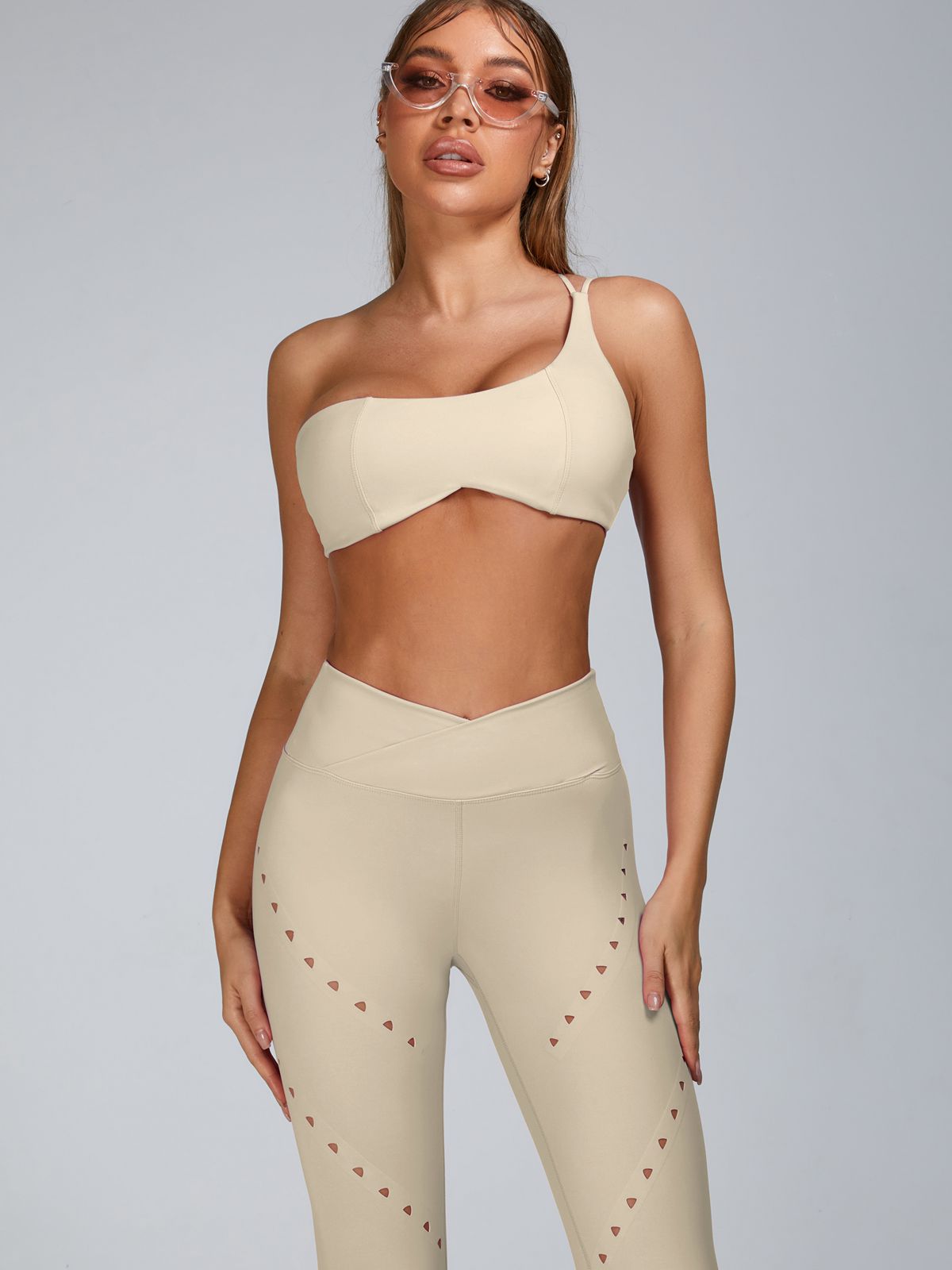 ZASUWA Women's High Waist V-Cutout Leggings - Sexy Workout Yoga Pants for Gym, Running & Casual Wear