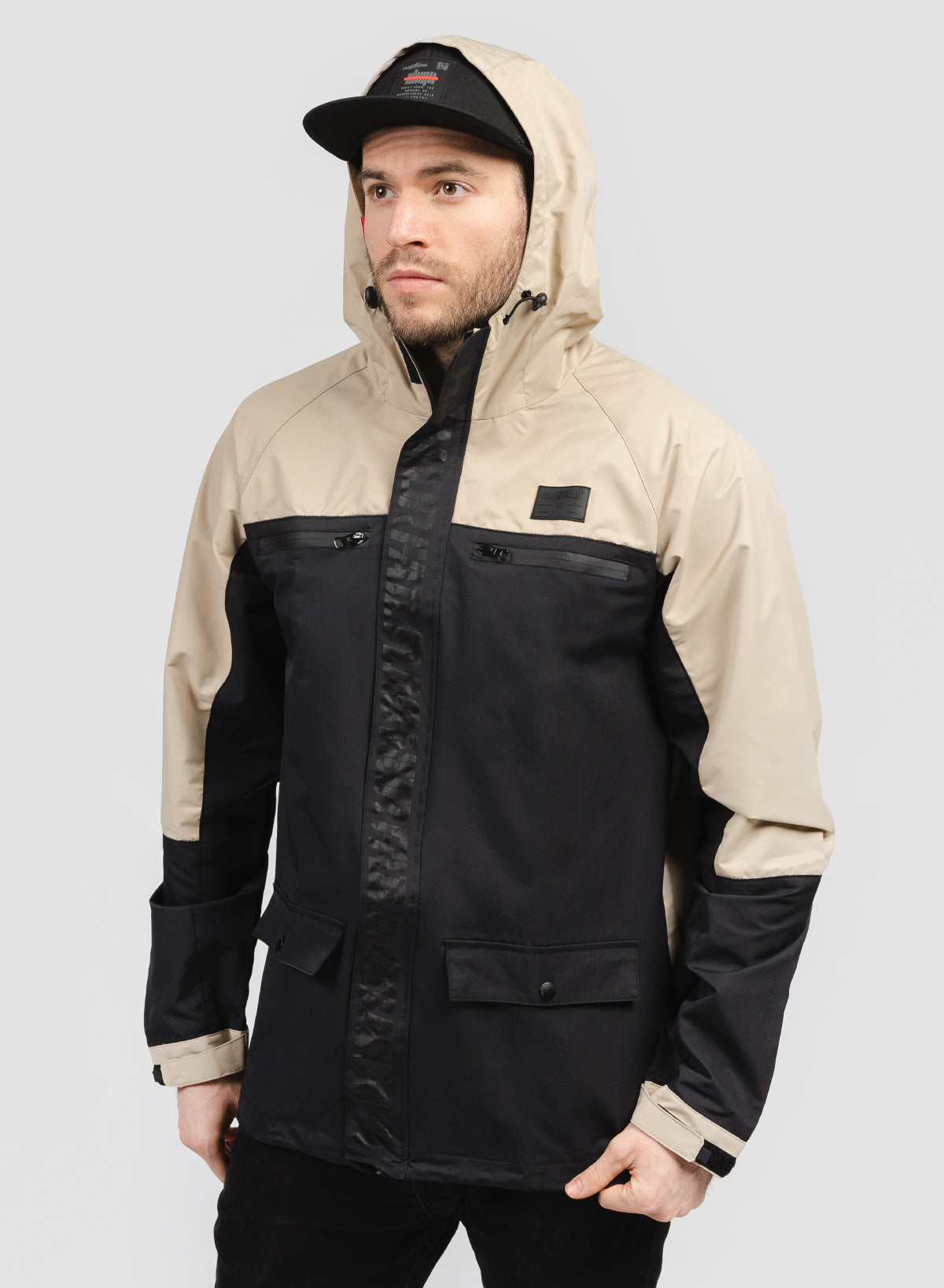 Waterproof Rain Jacket for Men & Women - Lightweight Windbreaker with Hood - Outdoor Hiking, Camping & Travel Raincoat (Tan)