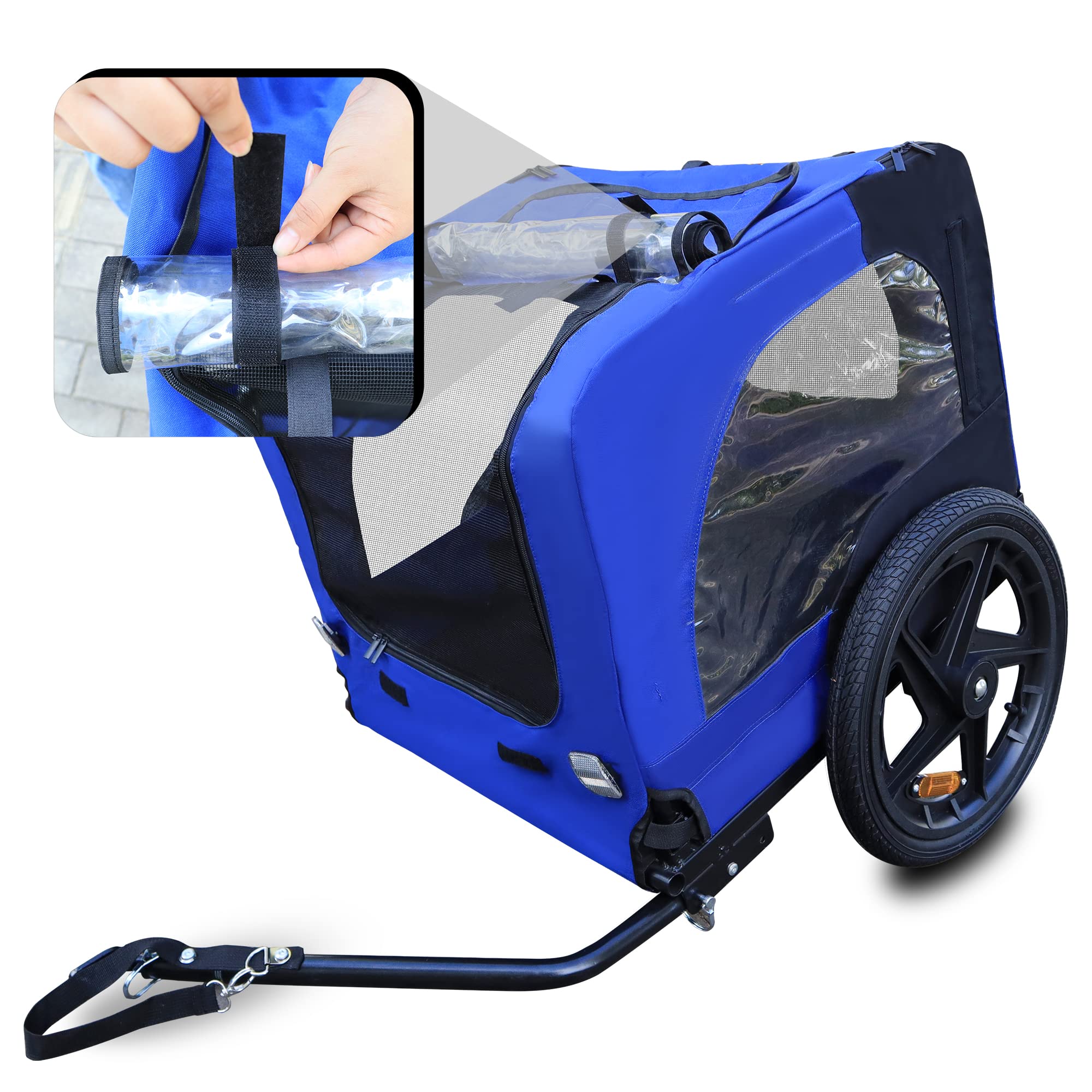 Foldable Pet Bike Trailer for Dogs & Small Pets - Lightweight Jogging Stroller & Easy-Folding Wagon Cart Frame - Perfect for Cycling, Running & Outdoor Adventures
