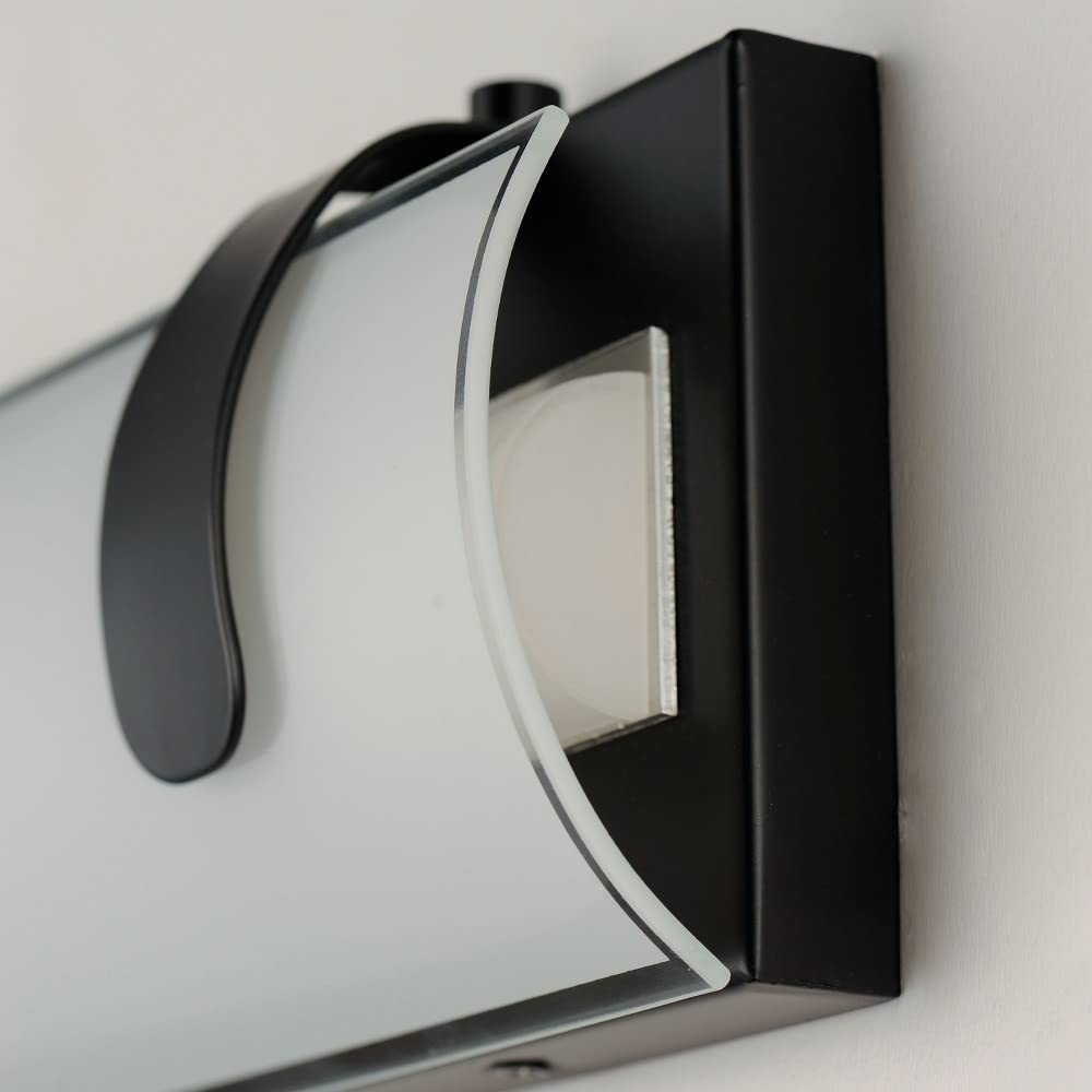 13 Inch 12W LED Bathroom Vanity Light Fixture - ET2 Clutch in Black Finish for Modern Home Decor & Bathroom Lighting Upgrade