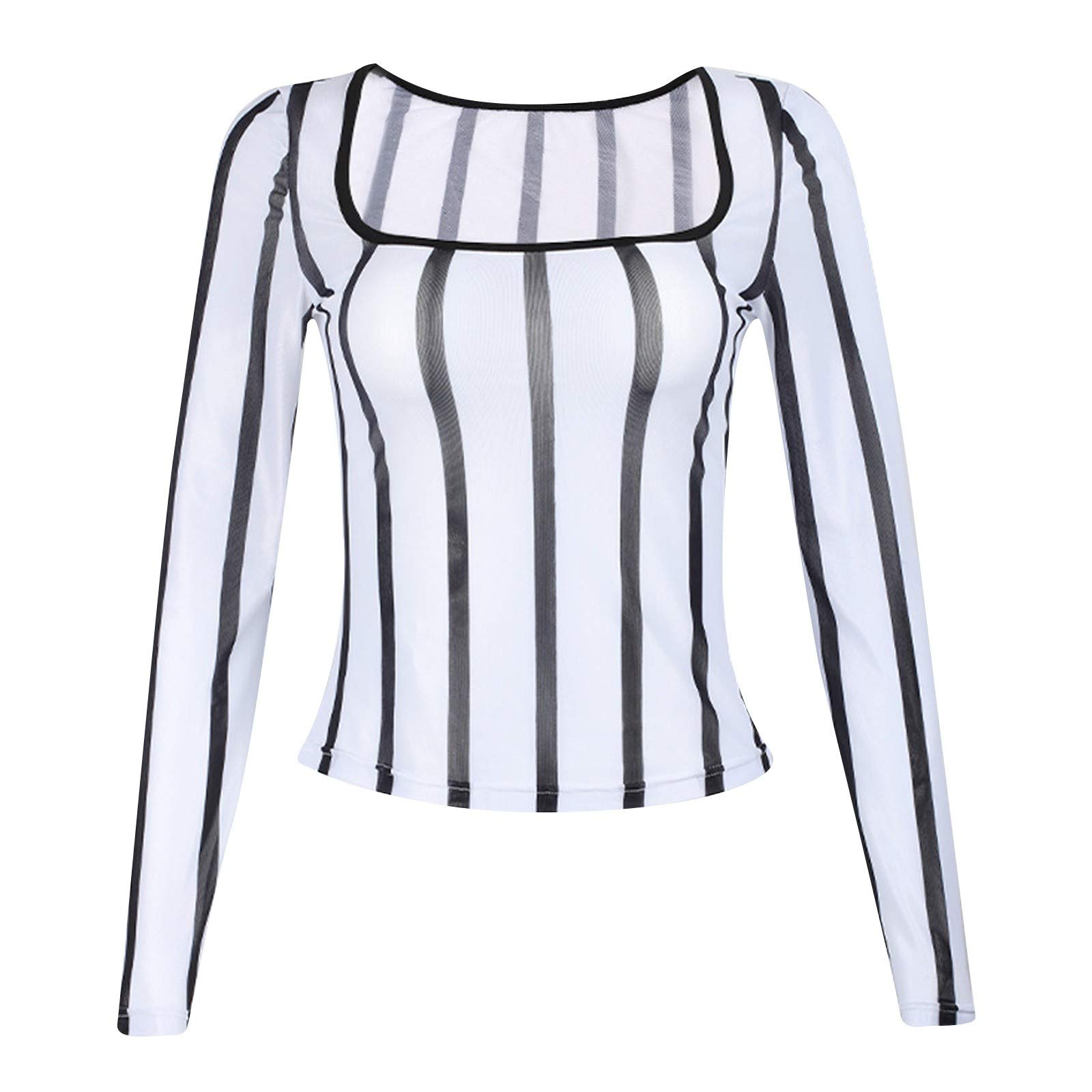 Slim Fit Striped Workout T-Shirt for Women - Gym & Yoga Wear