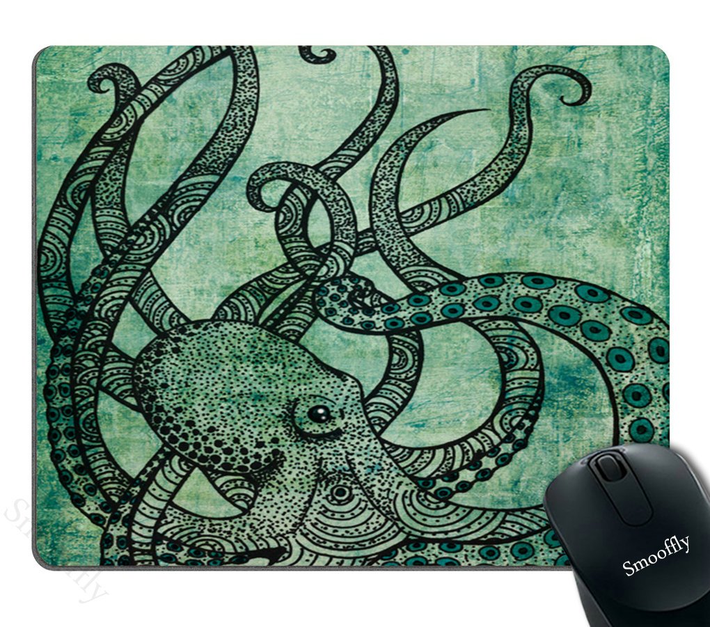 Premium Octopus Rectangle Mouse Pad - Non-Slip Rubber Base, Vibrant Color Print for Gaming & Office Use | Ergonomic Desk Accessory for PC, Laptop & Computer Workstations
