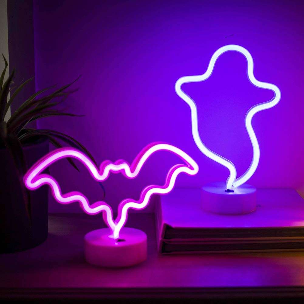 Vibrant Pink Bat LED Neon Light Sign - Glow in The Dark Wall Art for Kids Room, Bedroom & Game Room Decor - Perfect for Halloween, Birthday Parties & Themed Nights