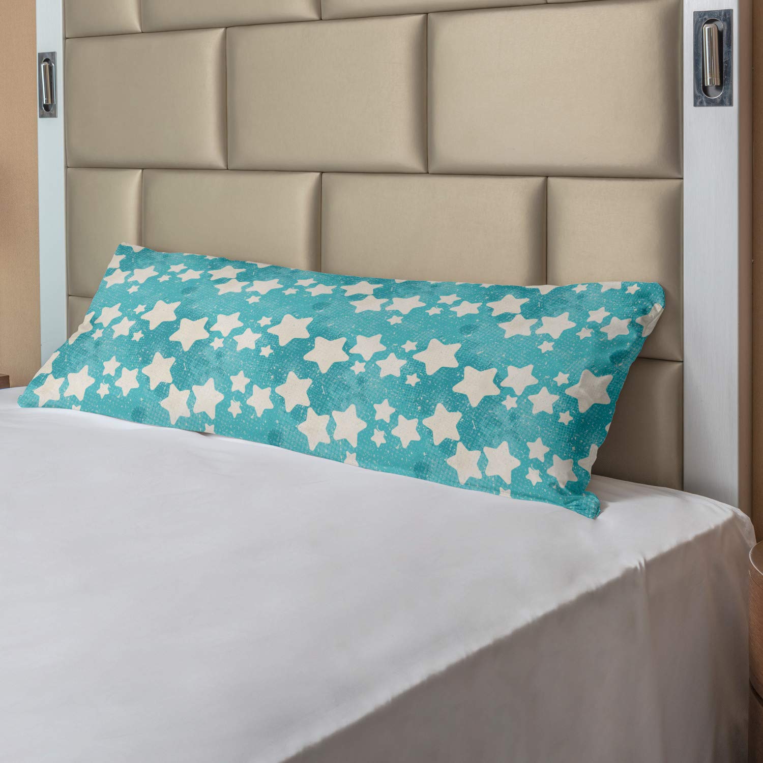 Ambesonne Stars Body Pillow Case Cover with Zipper - Modern Grunge Design with Half Tone Dots - 21