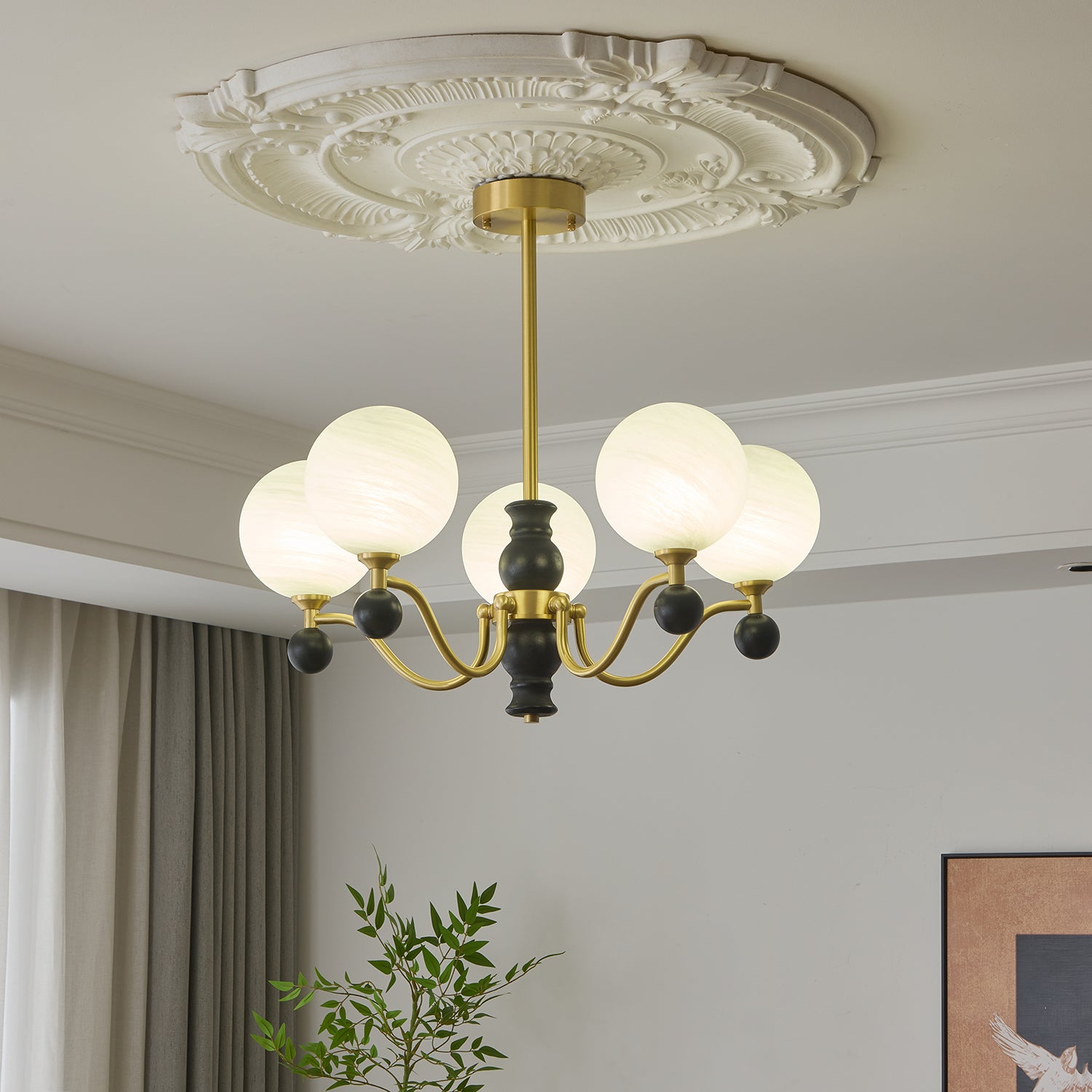 Aether Sphere Chandelier - Modern Crystal Ceiling Light Fixture for Dining Room, Living Room & Bedroom | Elegant Lighting Decor for Home & Office