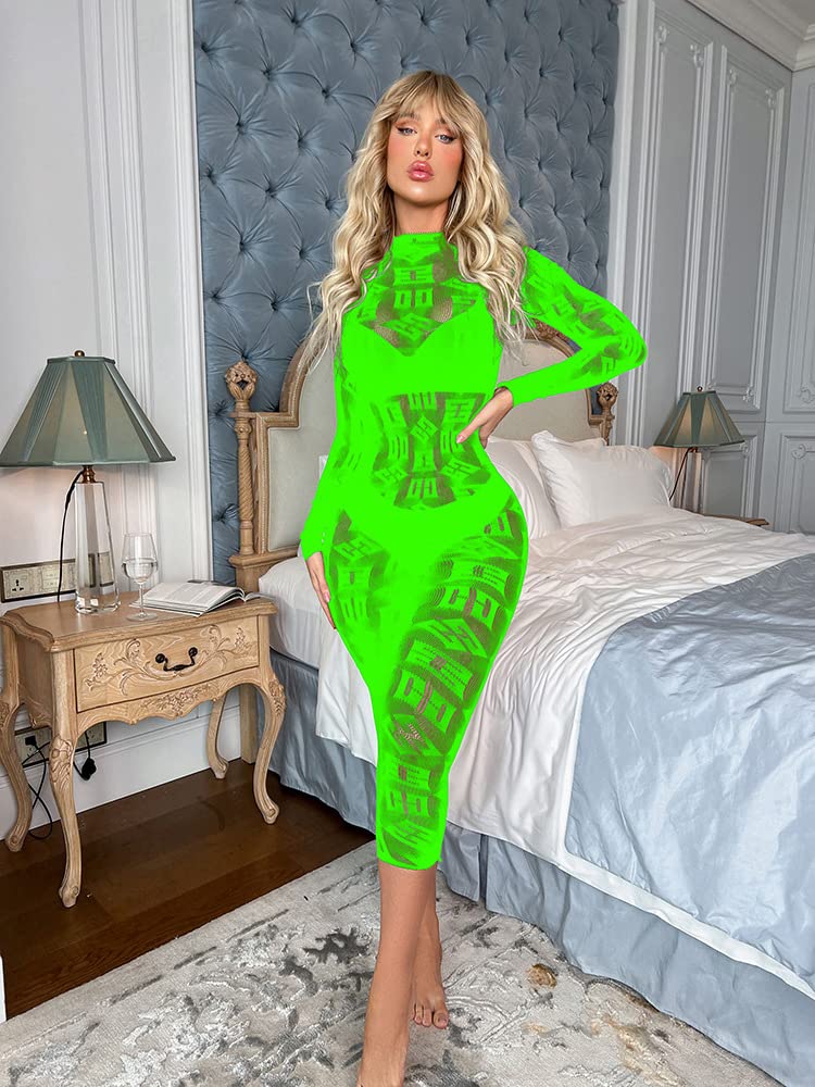 Sexy Women's Lingerie Babydoll - Sheer Teddy Dress with Long Sleeves for Nightwear & Clubwear | Perfect for Valentine's Day, Honeymoon & Romantic Nights