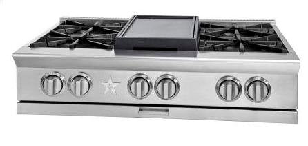 Bluestar BSPRT366BL 36-Inch Platinum Series Gas Rangetop - Professional Grade Cooktop for Home Chefs & Gourmet Cooking