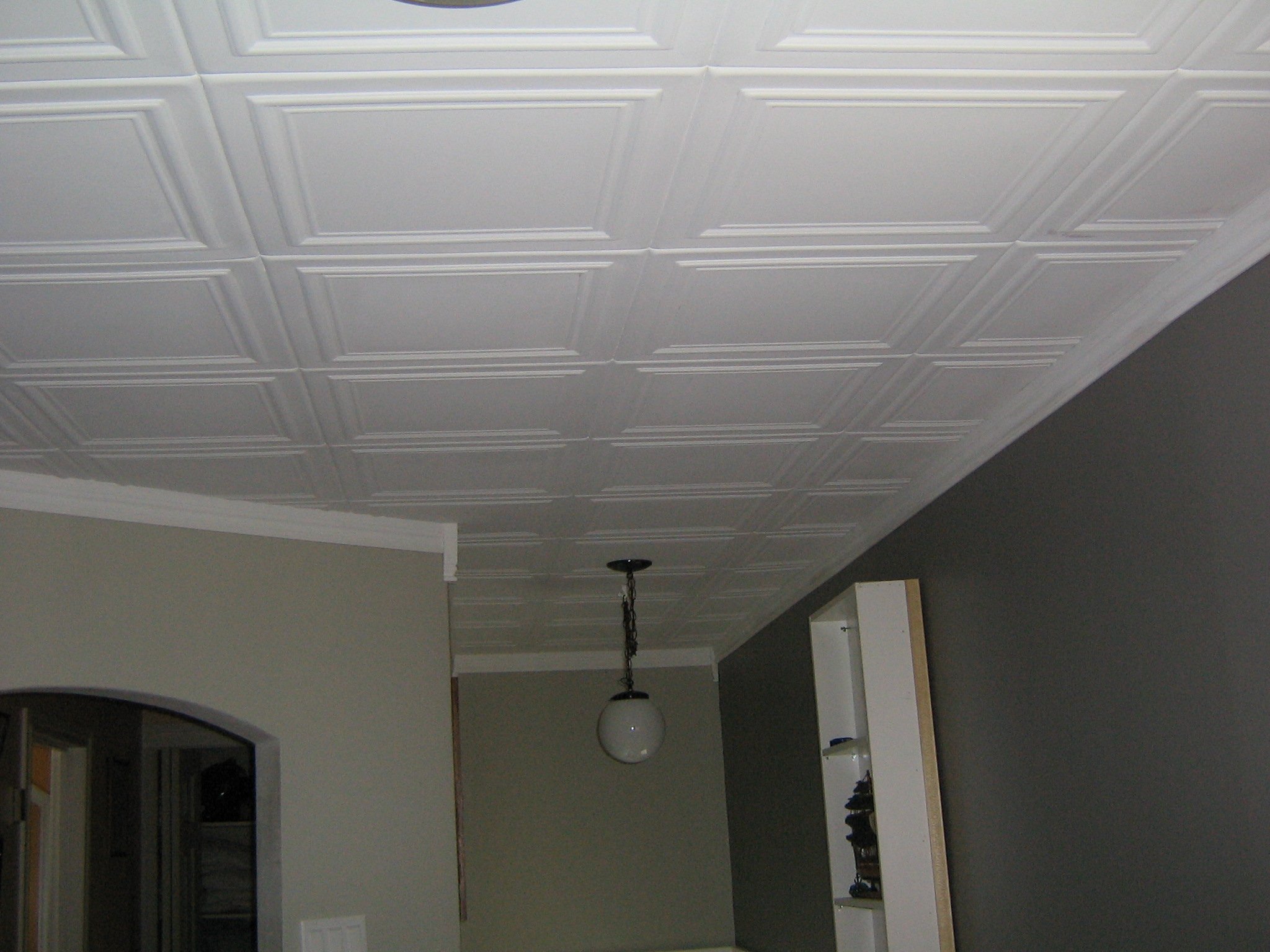 RM-24 Polystyrene (Styrofoam) Ceiling Tiles - Pack of 24 | Easy Paintable & DIY Installation | Covers Popcorn Ceilings | Classic Decorative Design for Living Room, Bedroom & Home Office