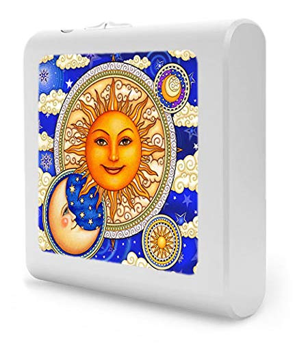 Dimmable LED Night Light with Auto On/Off Sensor, Adjustable Brightness & Warm White Light for Bathroom, Hallway, Nursery & Bedrooms - Sun & Clouds Design - Perfect for Safe Nighttime Navigation & Kids' Rooms