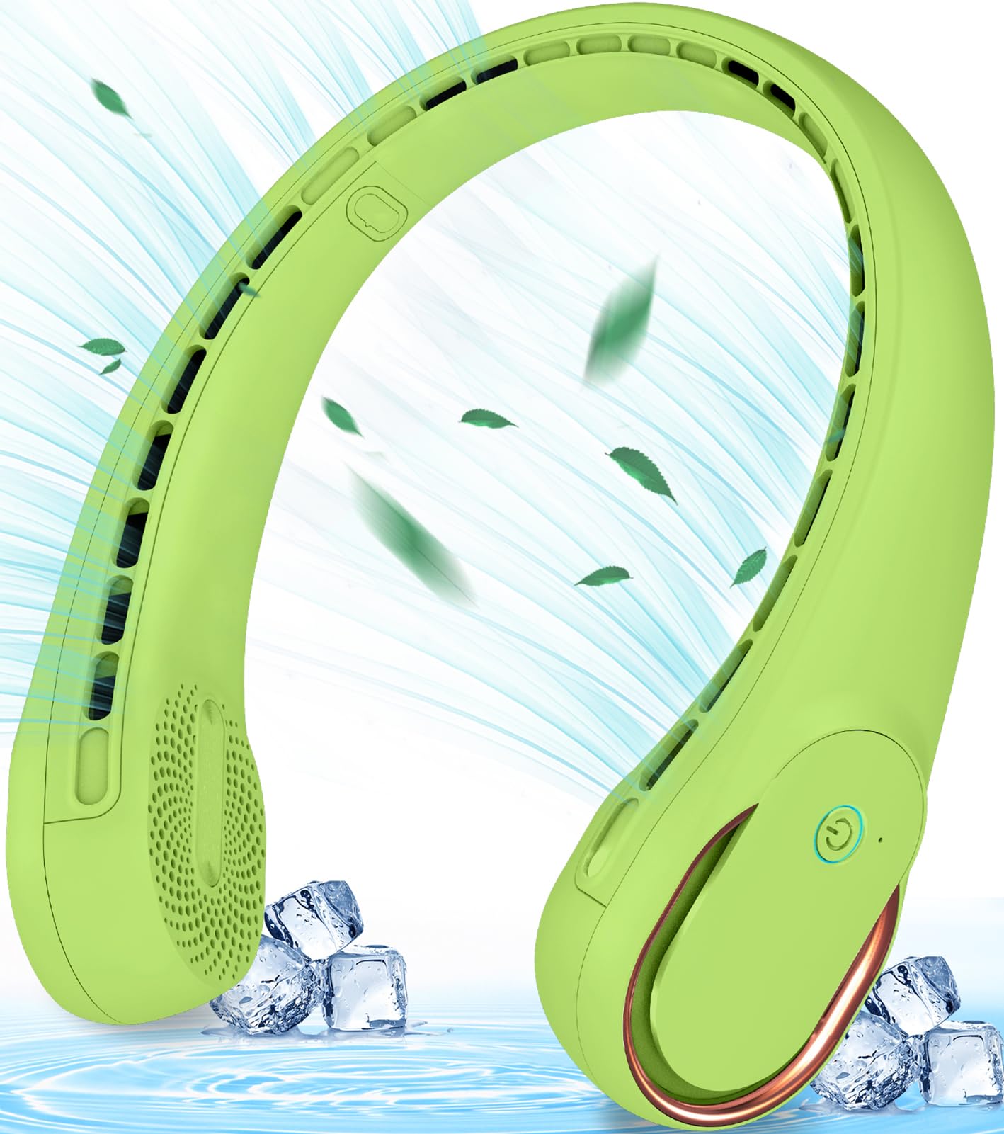 KIDEE Neck Fan - Portable Rechargeable Bladeless Cooling Fan with 4000mAh Battery, USB Powered Wearable Personal Fan for Men & Women - Perfect for Office, Gym, Travel, and Outdoor Activities
