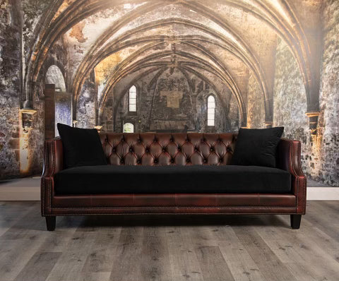 Luxury Essex Leather Sofa - Genuine Top Grain Leather, Modern Design for Living Room & Office - Perfect for Home Theater, Lounge & Reception Areas