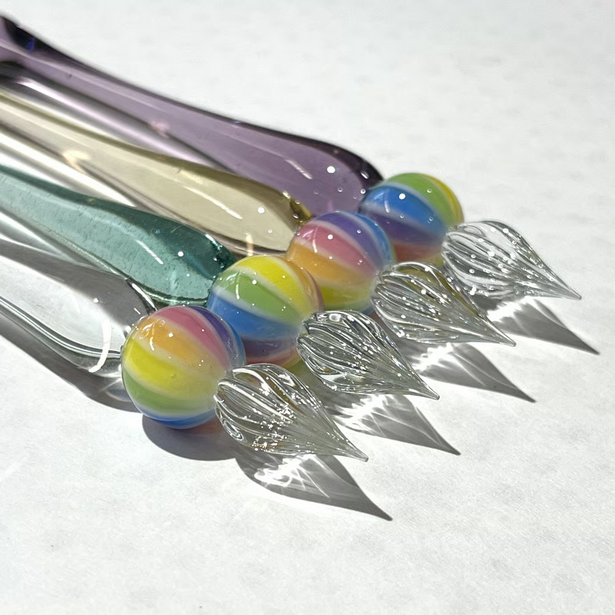 Japanese Glass Dip Pen - Rainbow Ball & Light Purple Colors - Perfect Calligraphy & Handwriting Tool - Ideal Gift for Writers, Artists & Stationery Lovers - Great for Journaling, Letter Writing & Creative Projects