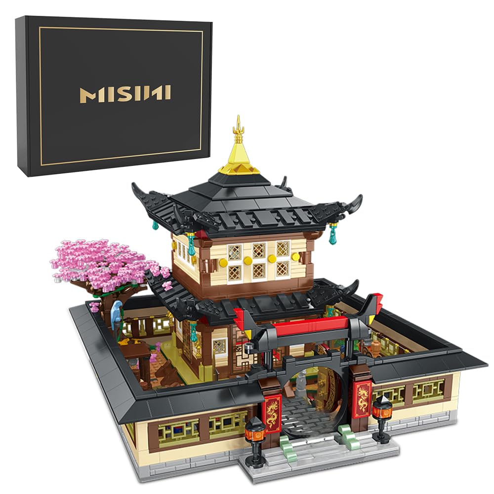 MISINI M6019 Japanese Budokan Building Set with LED Lights - 1872-Piece Architecture Model Kit for Adults, City Street View Bricks Toy - Perfect Gift for Men & Boys | Home Decor, Office Display & Collectible