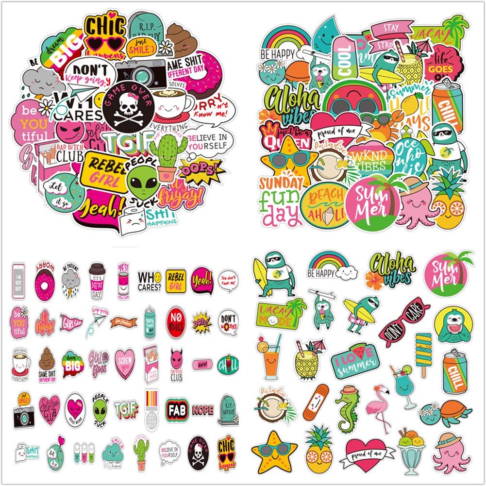 90-Piece Vinyl Sticker Pack - Trendy VSCO Style Waterproof Stickers for Water Bottles, Laptops, Journals & DIY Crafts - Cute Decorative Stickers for Teens & Aesthetic Room Decor
