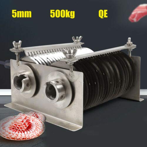 QE Model 500KG Commercial Meat Cutting Machine - Stainless Steel Slicer with 5mm Blade & Non-Slip Feet - Perfect for Frozen Food Processing & Meat Shops | Ideal for Restaurants, Butchers & Food Factories