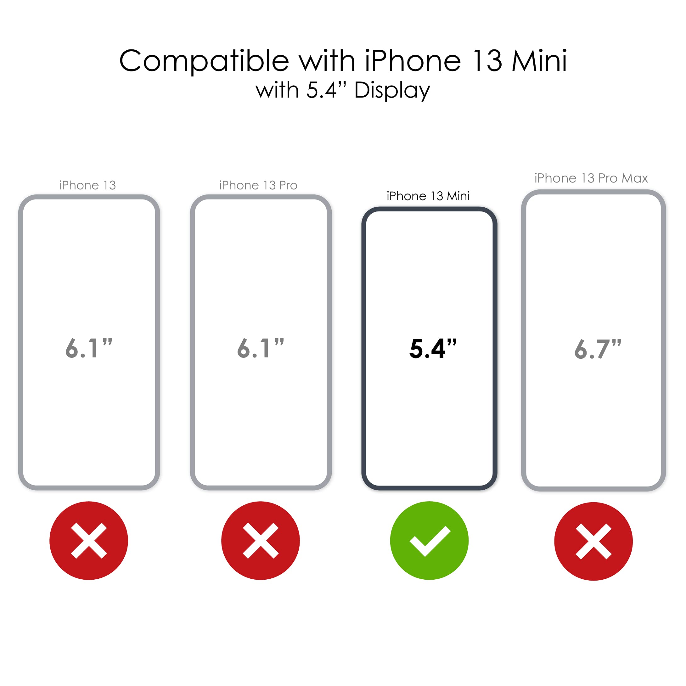 DistinctInk Clear Shockproof Hybrid Case for iPhone 13 Mini (5.4 Inch) - Durable TPU Bumper with Acrylic Back & Tempered Glass Screen Protector - Slim Protective Phone Cover for Everyday Use, Work, and Travel