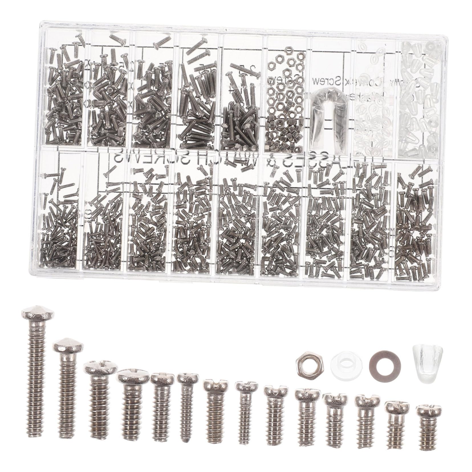 BCOATH 1 Set Metal Glasses Screws & Sunglasses Repair Kit - Premium Replacement Screws for Eyeglasses & Sunglasses Frames - Perfect for DIY Glasses Repair at Home, Office, or Travel