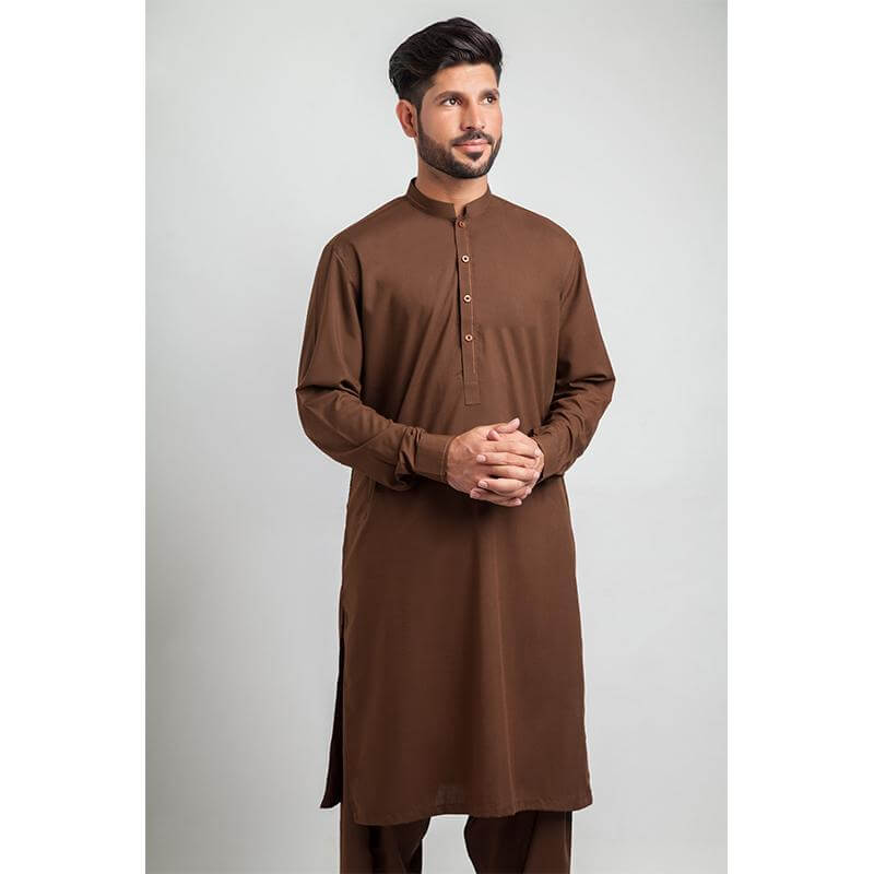 Stylish Brown Designer Salwar Kameez with Modern Mandarin Collar - Perfect for Weddings, Parties & Festive Occasions