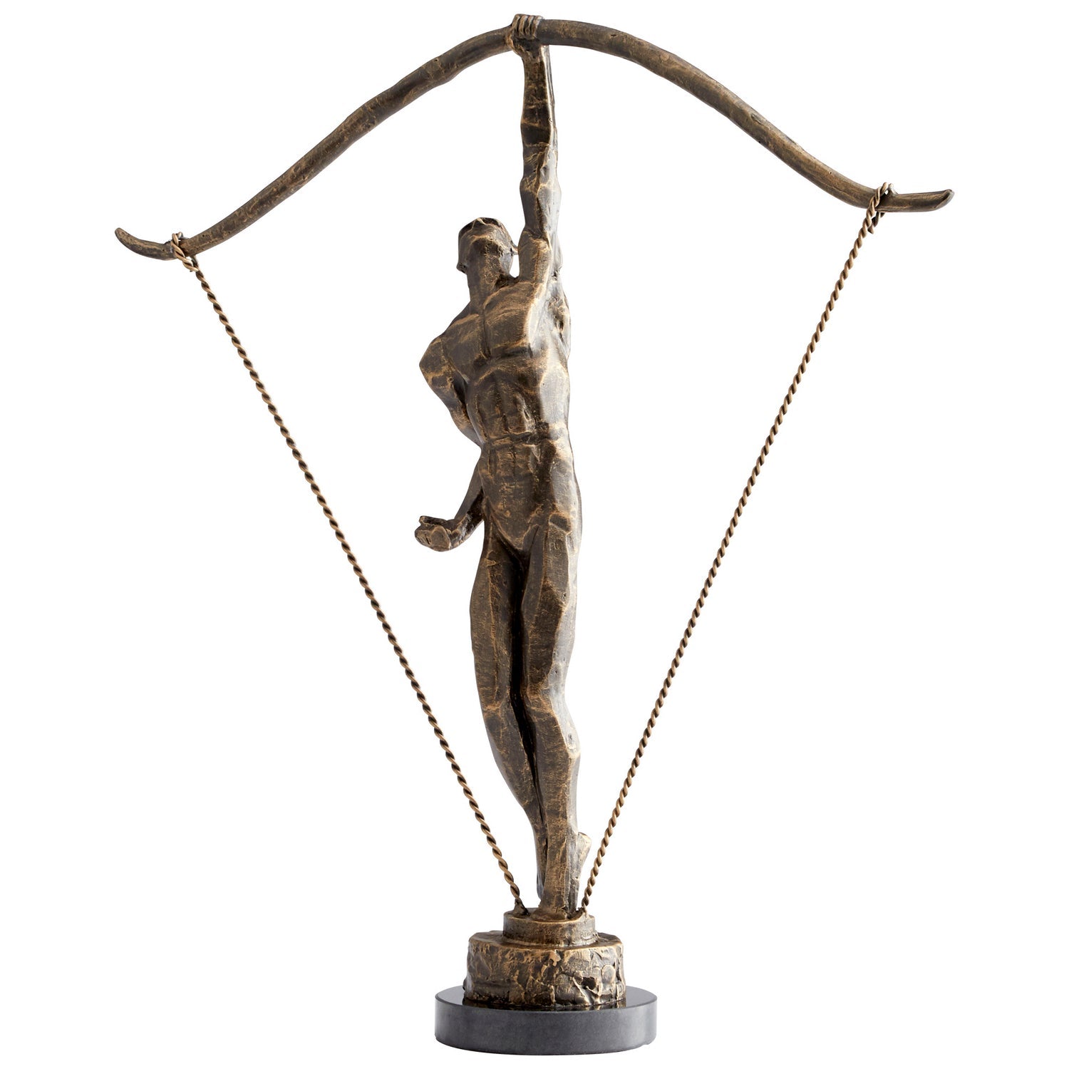 Cyan Design 10429 Bowman Sculpture - Natural Iron Finish, Handcrafted Metal Statue for Home & Office Decor, Perfect for Living Room, Garden, or Patio