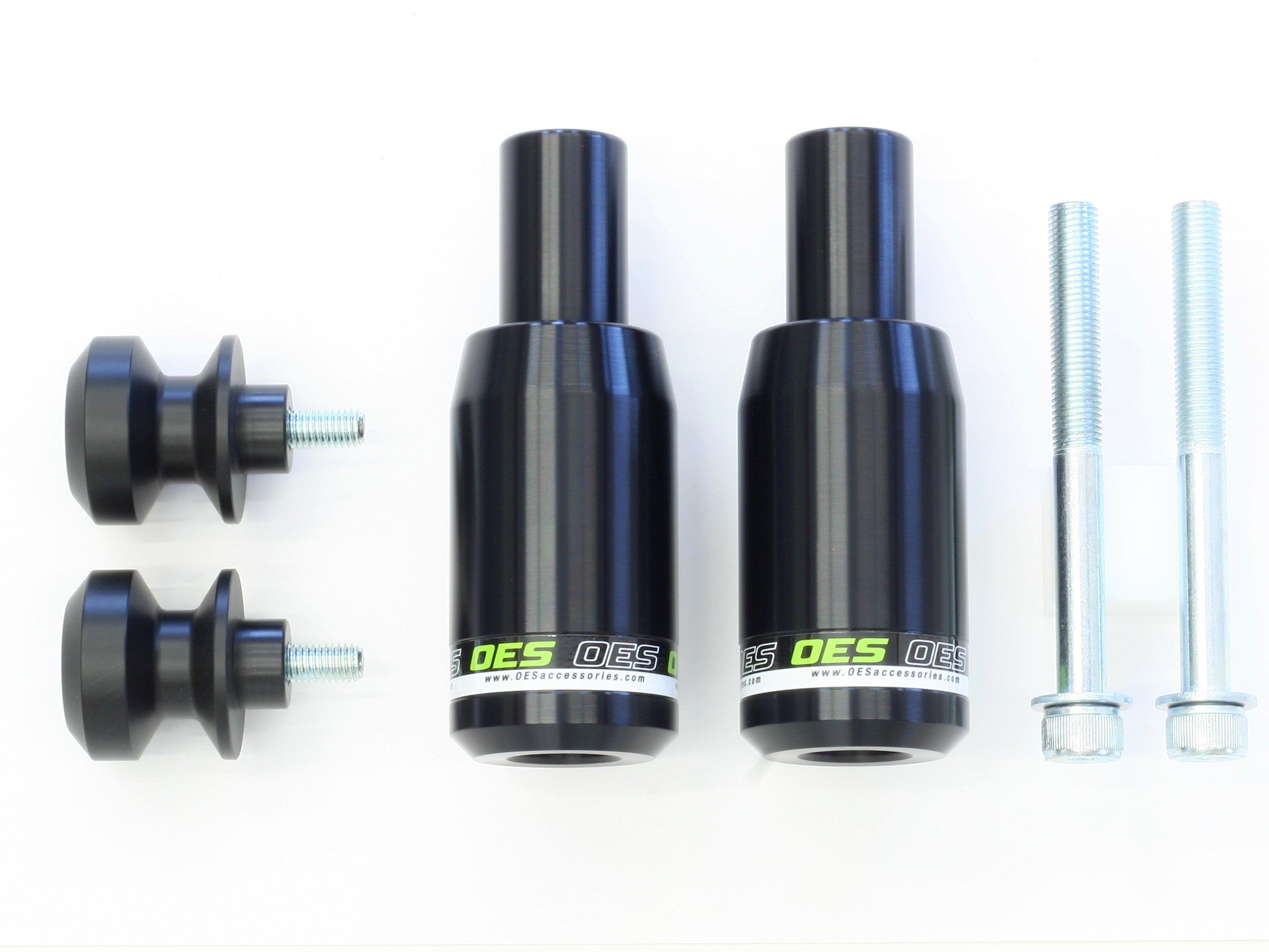 OES Green Frame Sliders & Swingarm Spools for Kawasaki Z900 2017-2025 - Enhance Protection & Style for Urban Commuting & Track Days