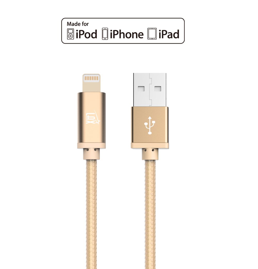 MFi Certified iPhone Charger Lightning Cable - Durable Braided USB Cord for iPhone 14/13/12/11/X/8, iPad & iPod | Fast Charging & Data Sync | Perfect for Home, Office & Travel Use